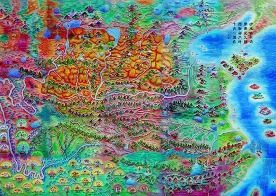 1999年，孙晓琴绘制的历史性巨画《帝禹山河图》，面积达42平方米。